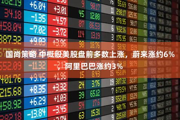 国尚策略 中概股美股盘前多数上涨，蔚来涨约6%，阿里巴巴涨约3%